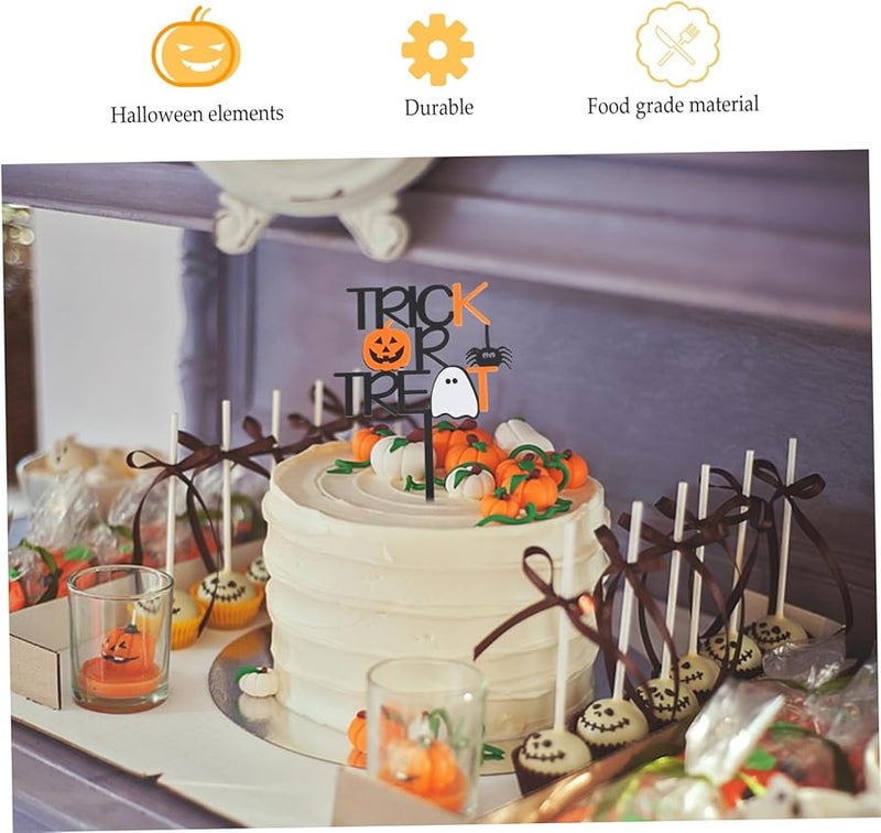Halloween Pumpkin Cake Topper Double Sided Decoration for Birthday Party - Image 2